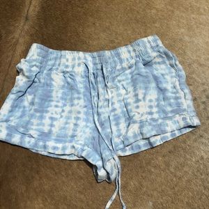 Blue and white flow shorts